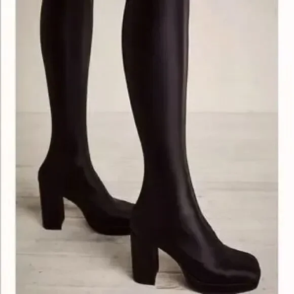 Free People Highest Rise Platform Boot Pants Boots w/ Attached Leggings US 10 - Picture 14 of 14